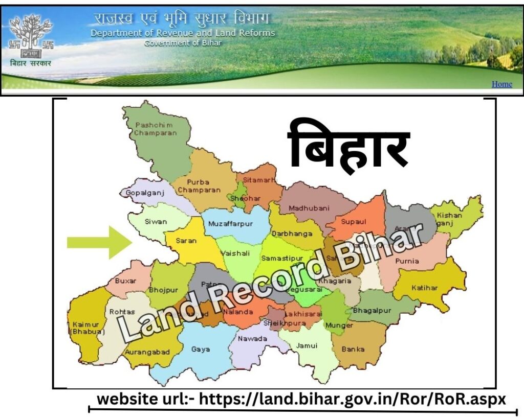 Land Record Bihar - बिहार राज्य के सभी जिलो का नाम नक़्शे में